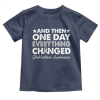 Glioblastoma Awareness Toddler T Shirt Retro Fight Brain Tumor Cure Gray Ribbon