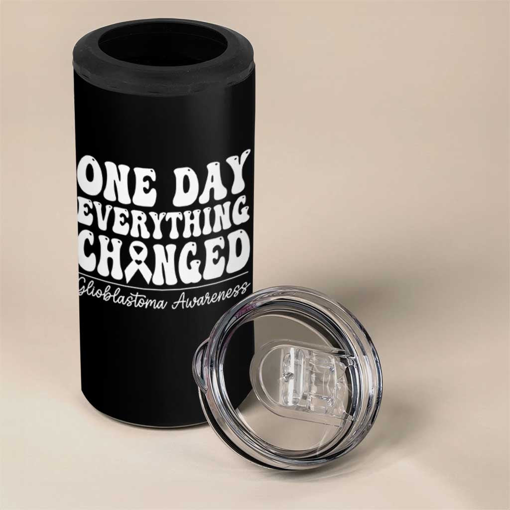 Glioblastoma Awareness 4 in 1 Can Cooler Tumbler Fight Brain Tumor Cure Groovy