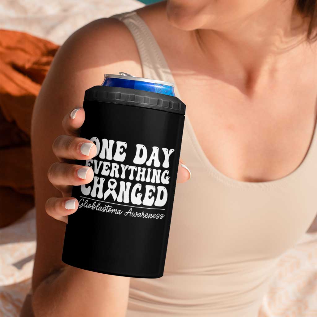 Glioblastoma Awareness 4 in 1 Can Cooler Tumbler Fight Brain Tumor Cure Groovy