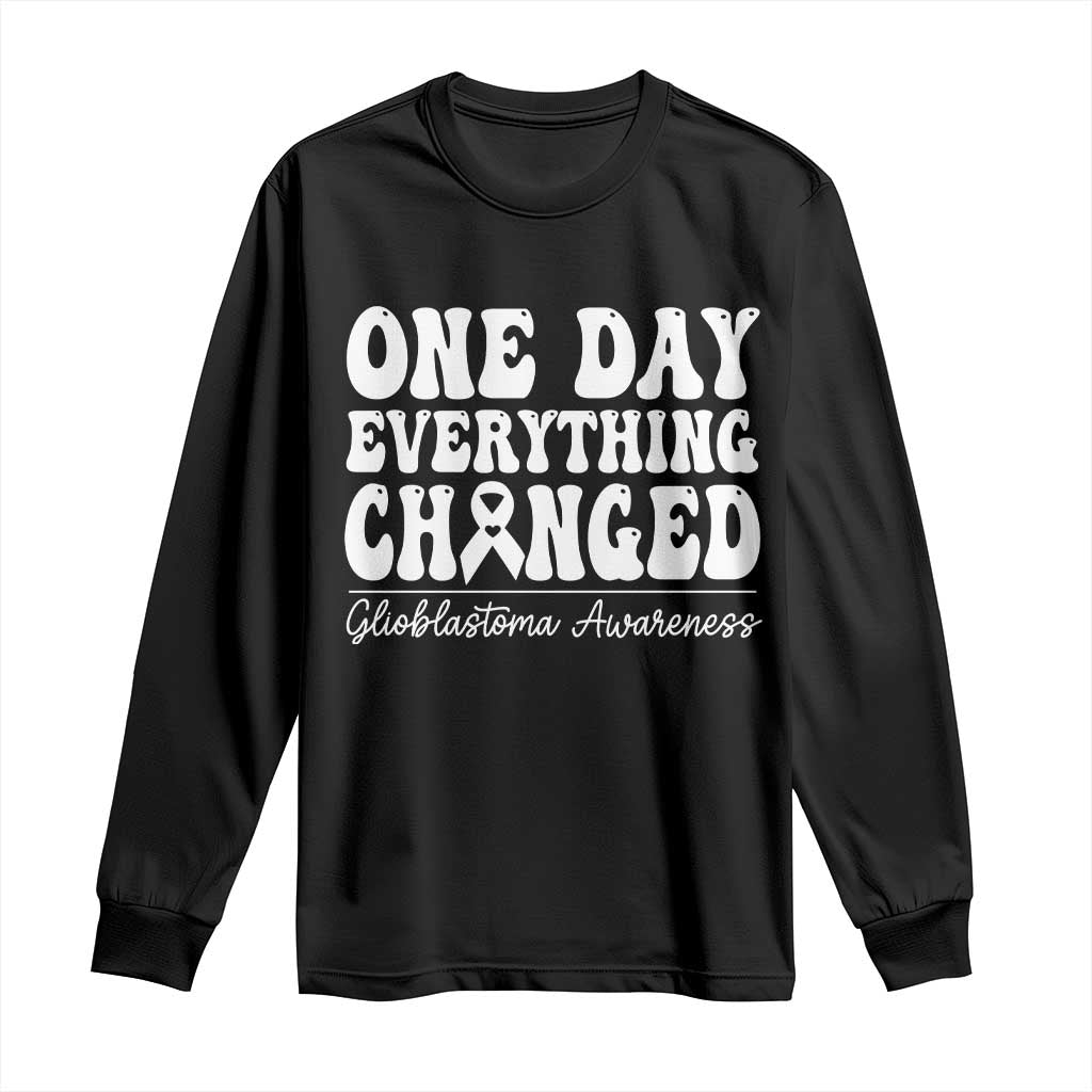 Glioblastoma Awareness Long Sleeve Shirt Fight Brain Tumor Cure Groovy