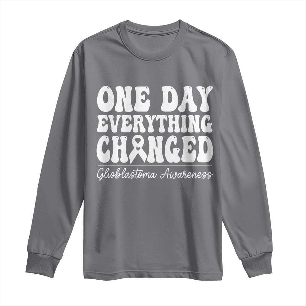 Glioblastoma Awareness Long Sleeve Shirt Fight Brain Tumor Cure Groovy