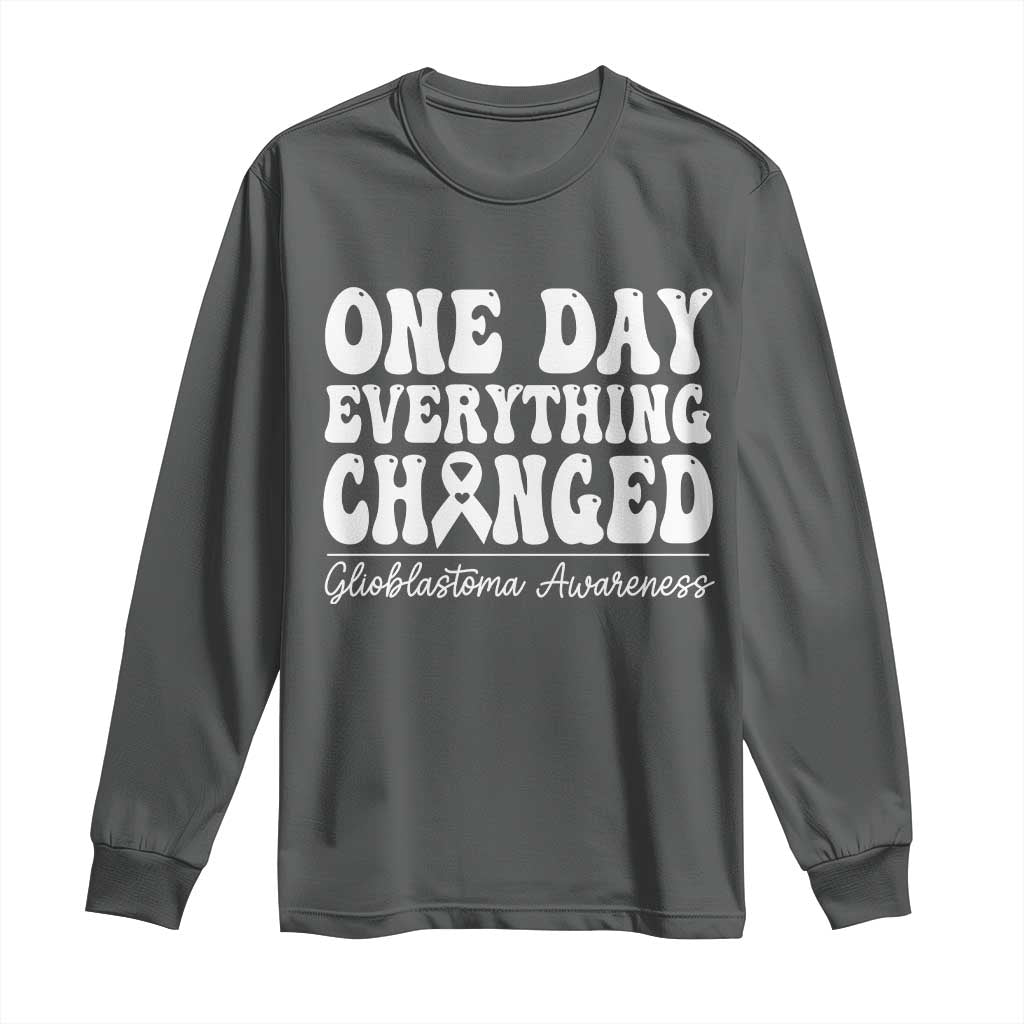 Glioblastoma Awareness Long Sleeve Shirt Fight Brain Tumor Cure Groovy