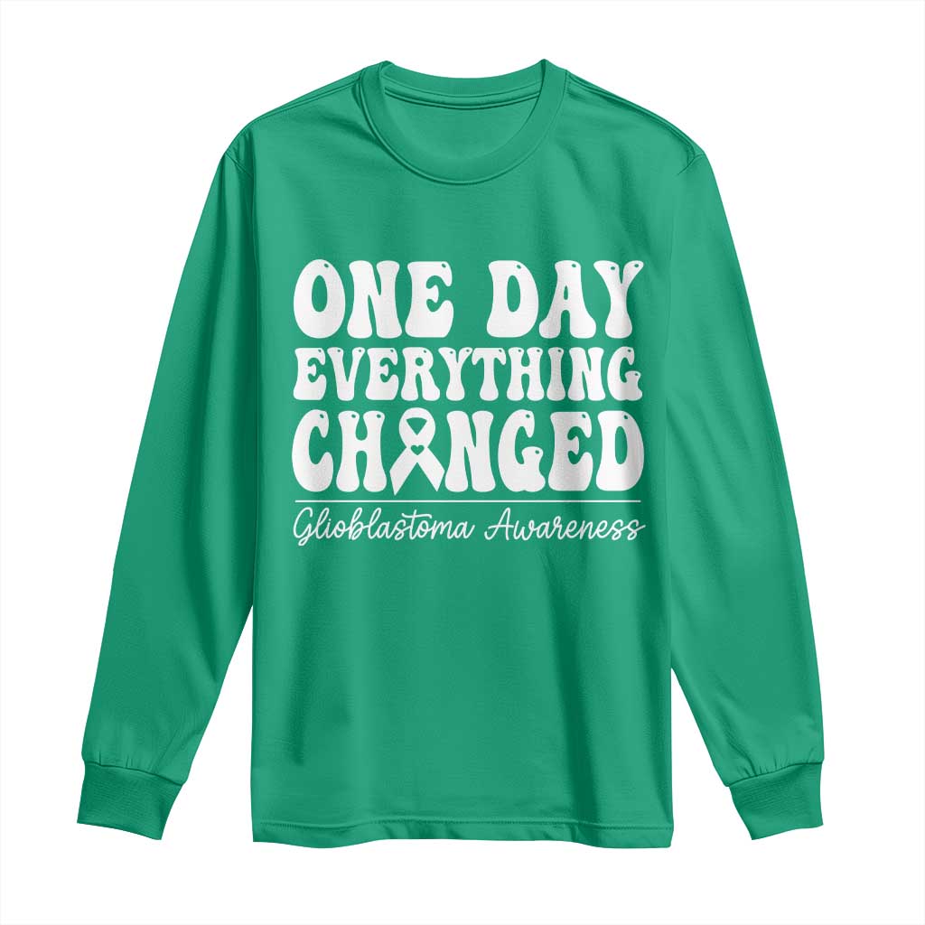 Glioblastoma Awareness Long Sleeve Shirt Fight Brain Tumor Cure Groovy