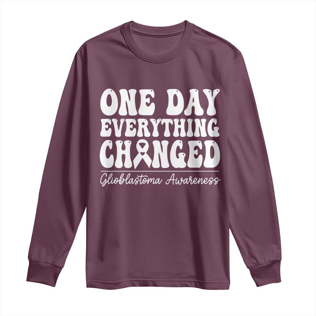 Glioblastoma Awareness Long Sleeve Shirt Fight Brain Tumor Cure Groovy