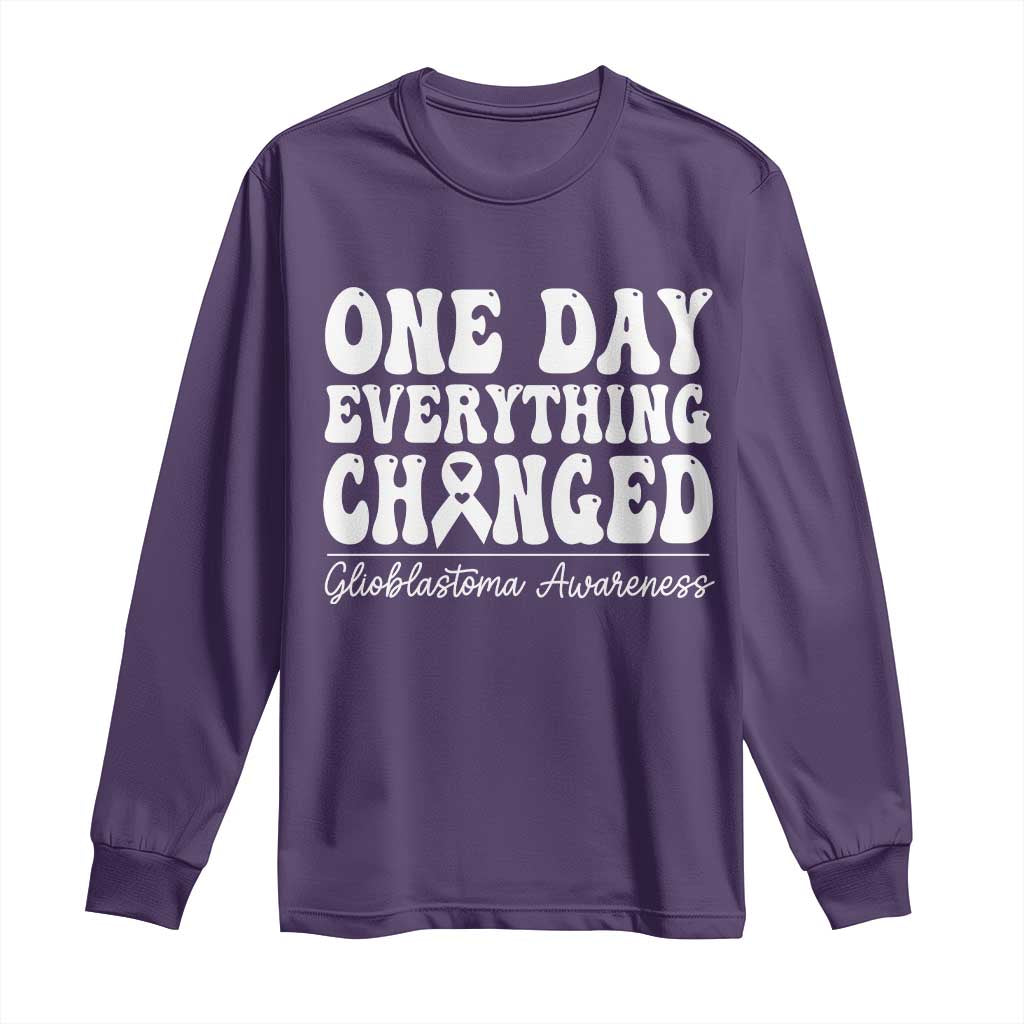 Glioblastoma Awareness Long Sleeve Shirt Fight Brain Tumor Cure Groovy