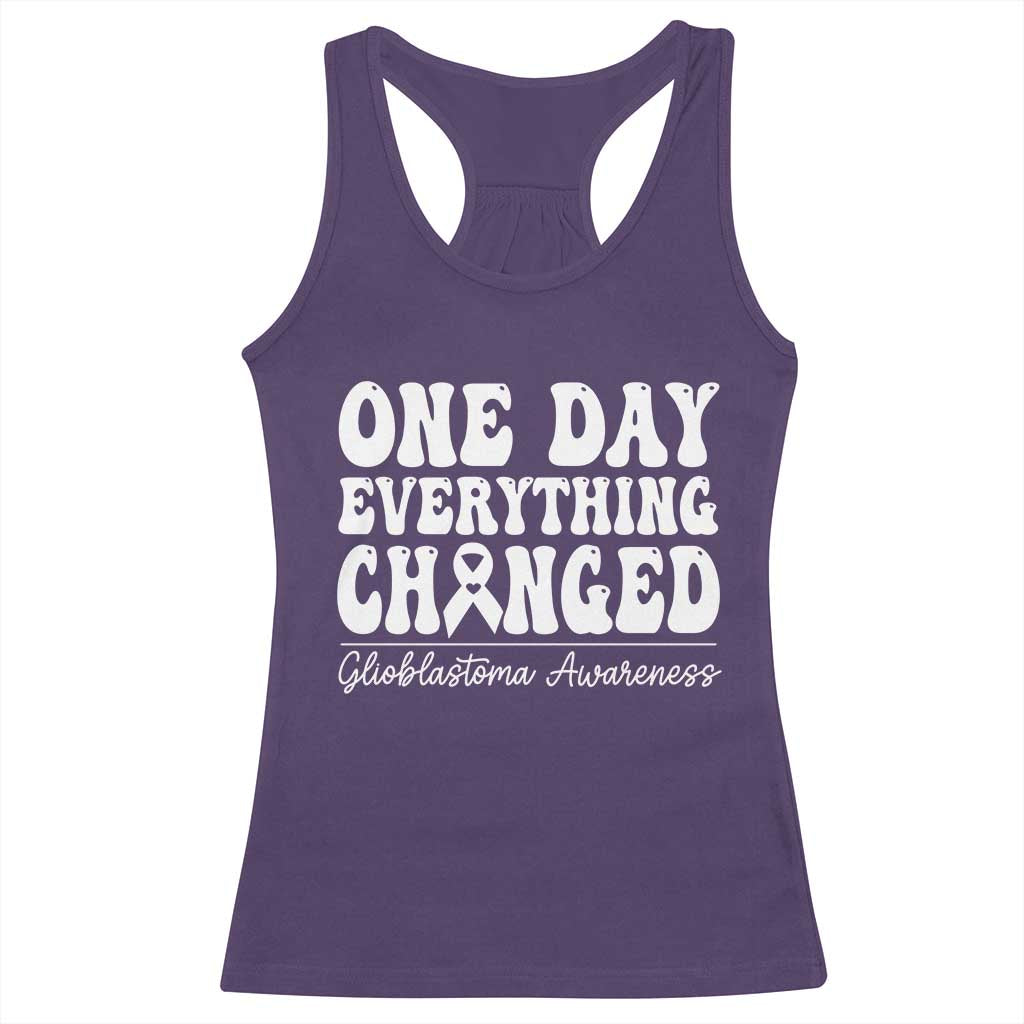 Glioblastoma Awareness Racerback Tank Top Fight Brain Tumor Cure Groovy