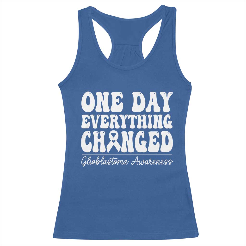 Glioblastoma Awareness Racerback Tank Top Fight Brain Tumor Cure Groovy