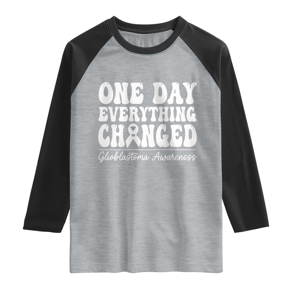 Glioblastoma Awareness Raglan Shirt Fight Brain Tumor Cure Groovy