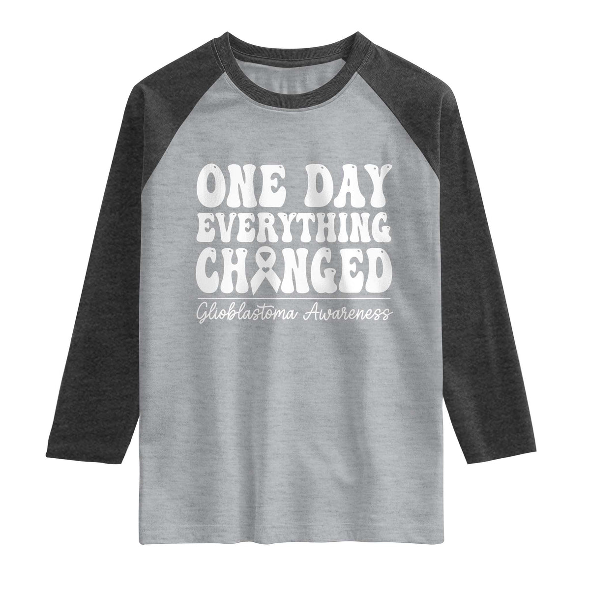 Glioblastoma Awareness Raglan Shirt Fight Brain Tumor Cure Groovy