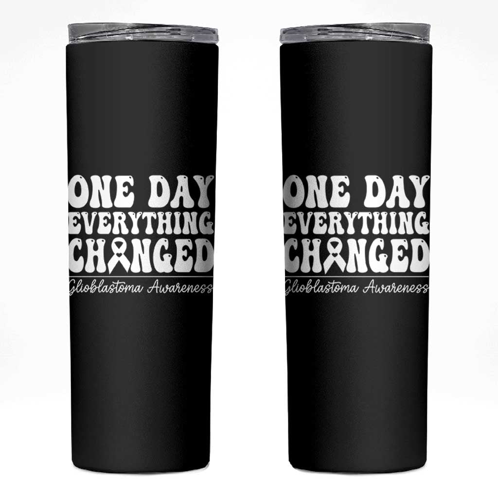 Glioblastoma Awareness Skinny Tumbler Fight Brain Tumor Cure Groovy