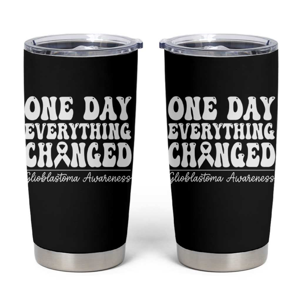 Glioblastoma Awareness Tumbler Cup Fight Brain Tumor Cure Groovy