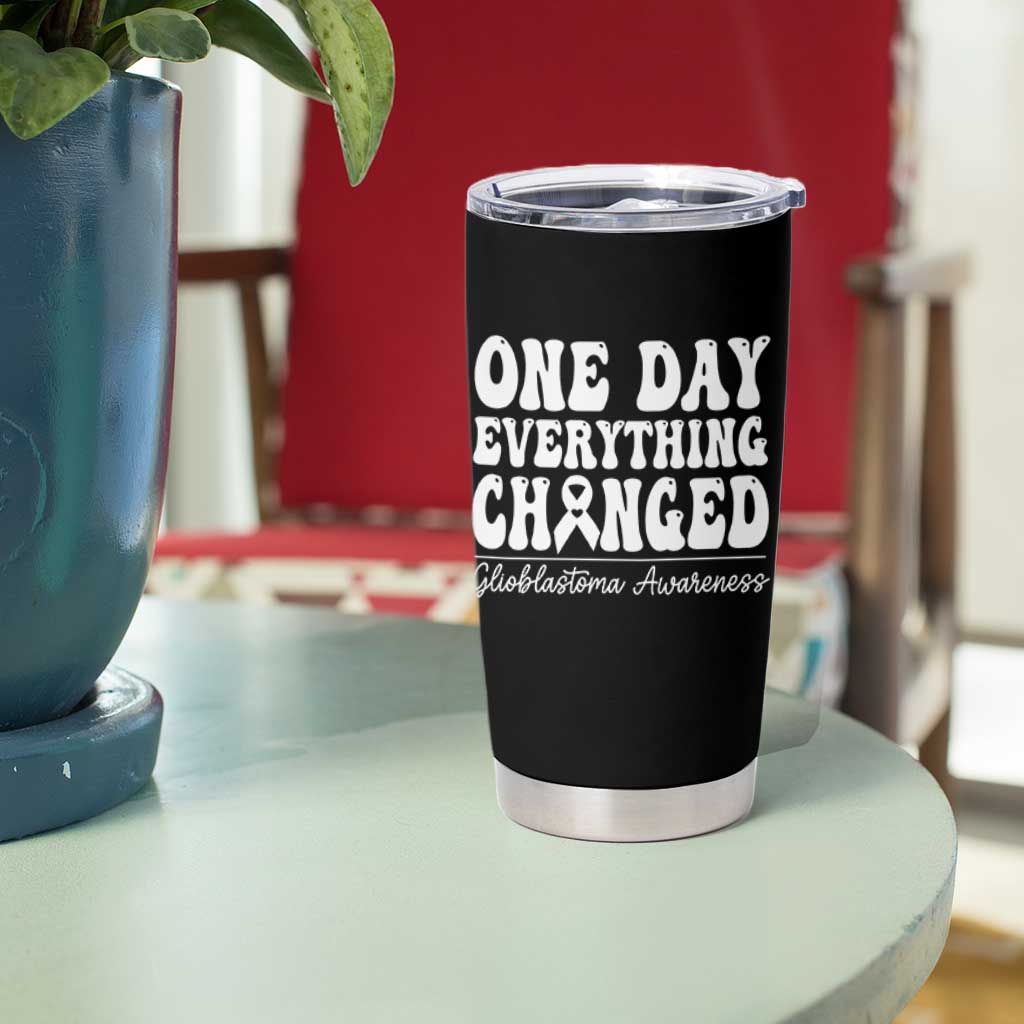 Glioblastoma Awareness Tumbler Cup Fight Brain Tumor Cure Groovy