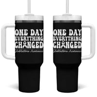 Glioblastoma Awareness Tumbler With Handle Fight Brain Tumor Cure Groovy