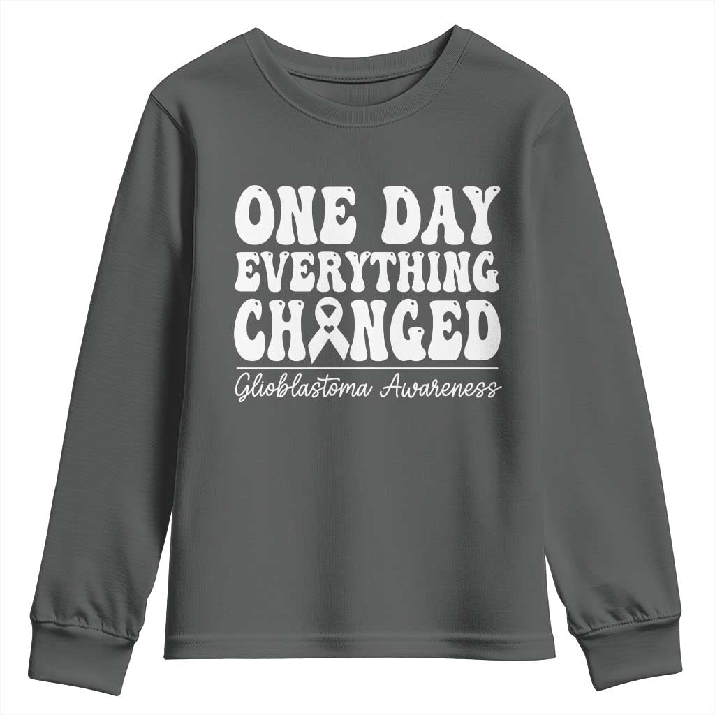 Glioblastoma Awareness Youth Sweatshirt Fight Brain Tumor Cure Groovy