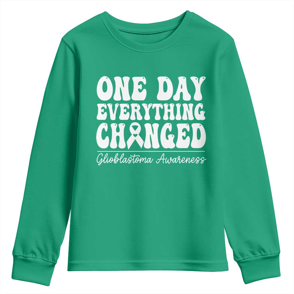 Glioblastoma Awareness Youth Sweatshirt Fight Brain Tumor Cure Groovy
