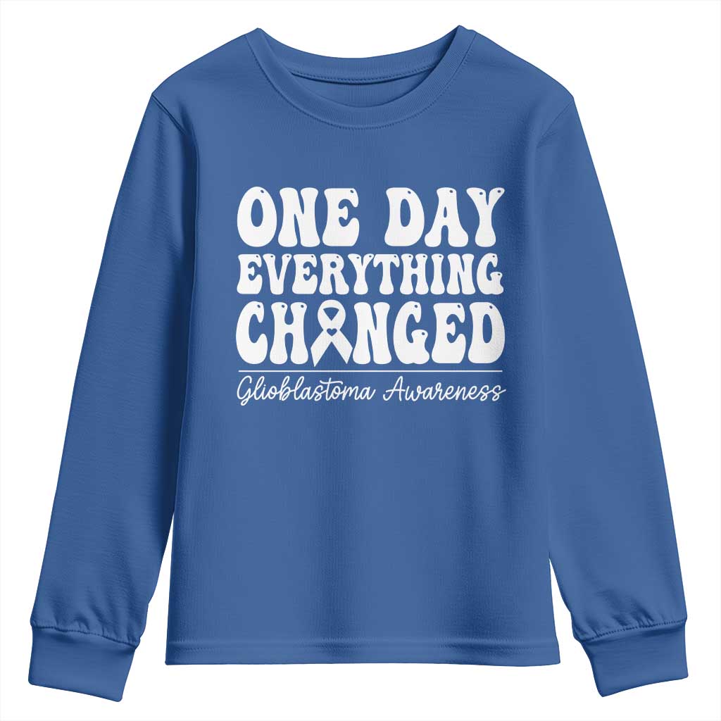 Glioblastoma Awareness Youth Sweatshirt Fight Brain Tumor Cure Groovy