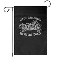 One Badass Bonus Dad Garden Flag Funny Stepdad Motorcycle Graphic Mens Biker