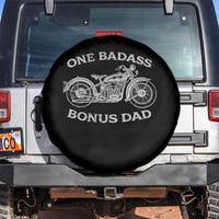 One Badass Bonus Dad Spare Tire Cover Funny Stepdad Motorcycle Graphic Mens Biker