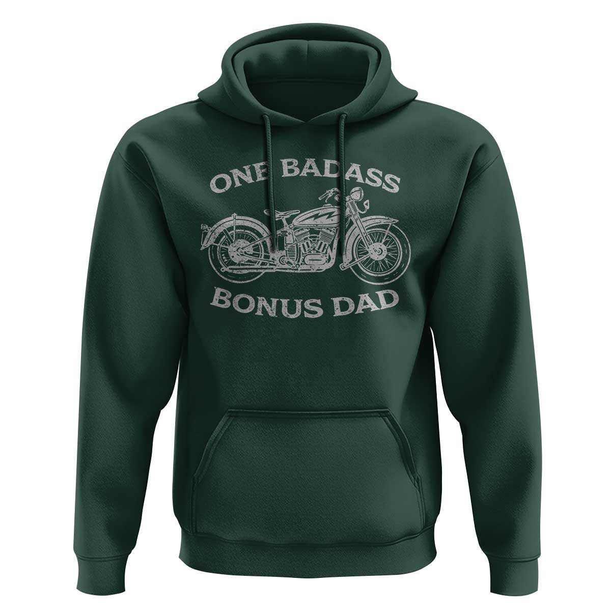 One Badass Bonus Dad Hoodie Funny Stepdad Motorcycle Graphic Mens Biker
