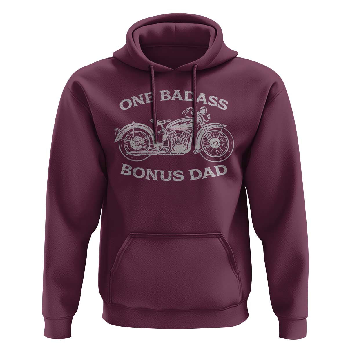 One Badass Bonus Dad Hoodie Funny Stepdad Motorcycle Graphic Mens Biker