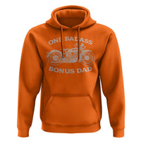 One Badass Bonus Dad Hoodie Funny Stepdad Motorcycle Graphic Mens Biker