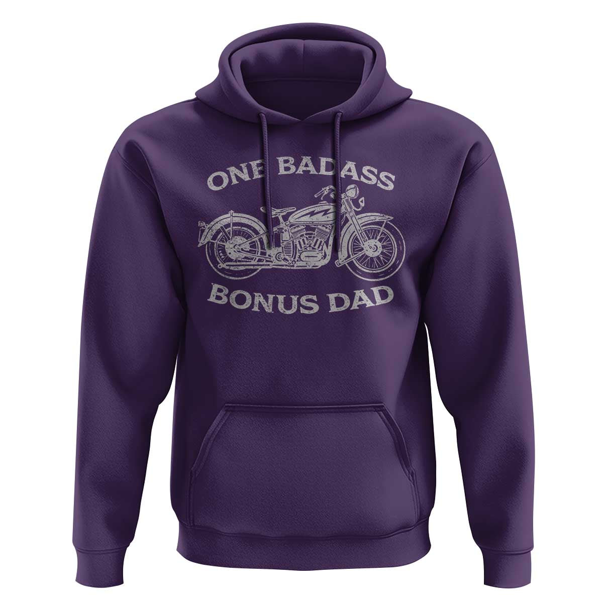 One Badass Bonus Dad Hoodie Funny Stepdad Motorcycle Graphic Mens Biker
