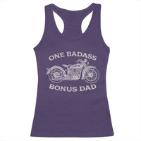 One Badass Bonus Dad Racerback Tank Top Funny Stepdad Motorcycle Graphic Mens Biker