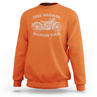One Badass Bonus Dad Sweatshirt Funny Stepdad Motorcycle Graphic Mens Biker