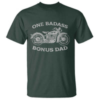 One Badass Bonus Dad T Shirt Funny Stepdad Motorcycle Graphic Mens Biker