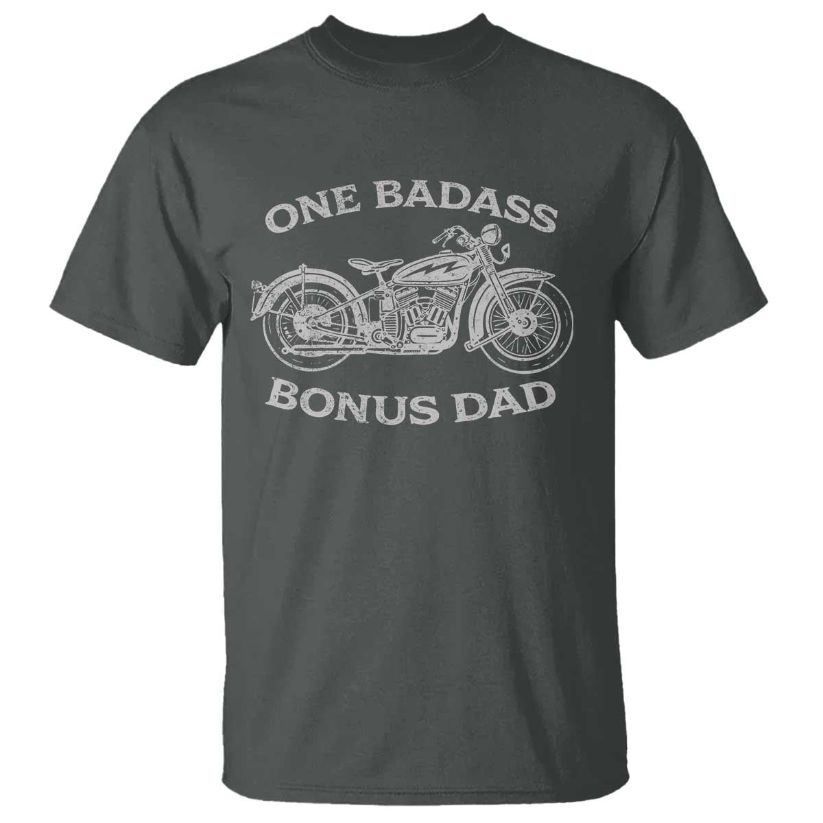One Badass Bonus Dad T Shirt Funny Stepdad Motorcycle Graphic Mens Biker