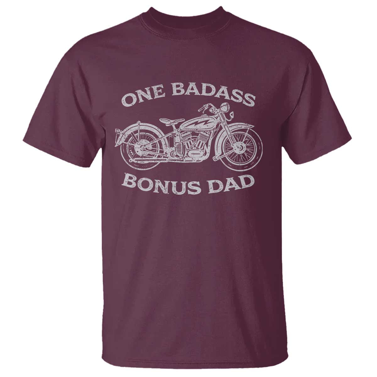 One Badass Bonus Dad T Shirt Funny Stepdad Motorcycle Graphic Mens Biker