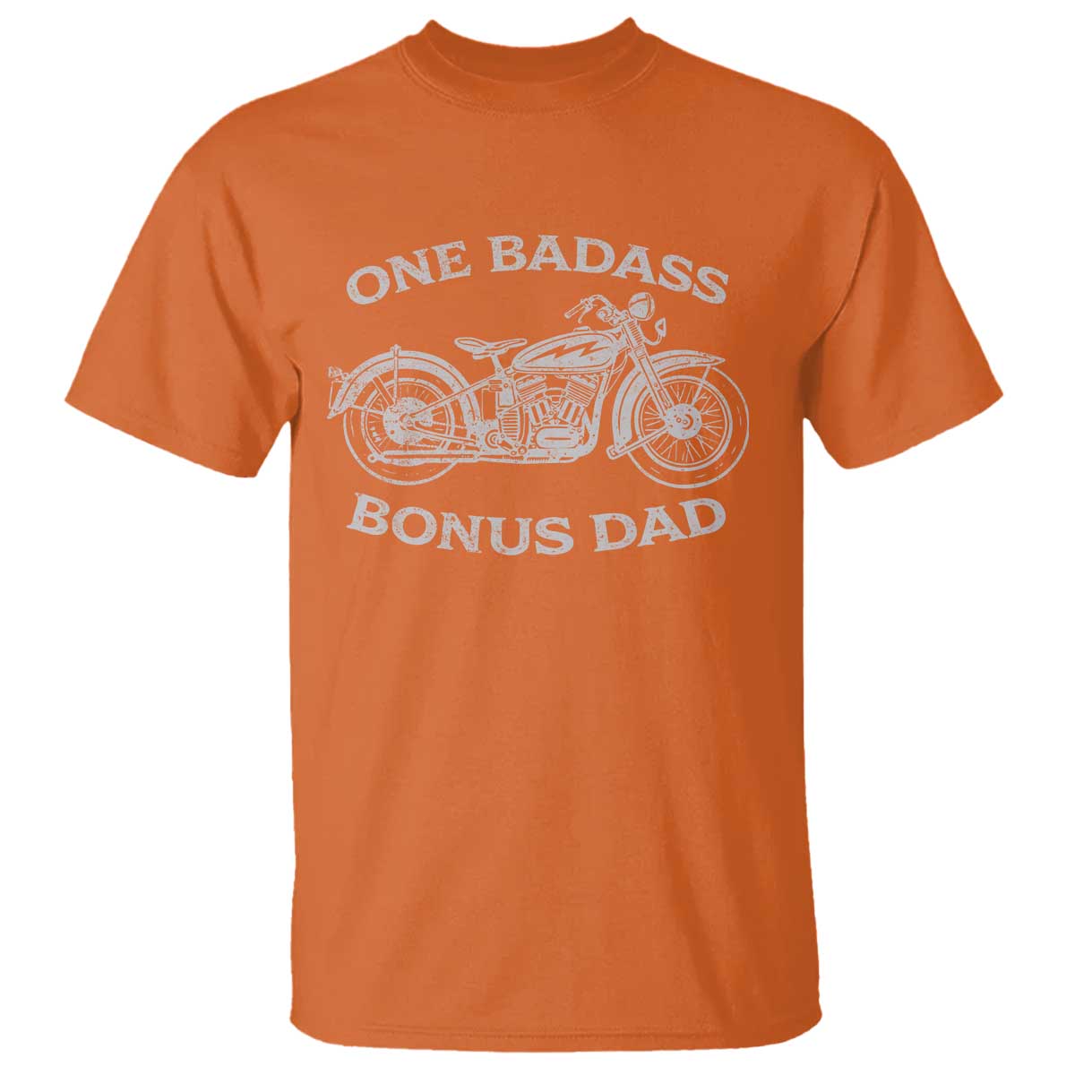 One Badass Bonus Dad T Shirt Funny Stepdad Motorcycle Graphic Mens Biker