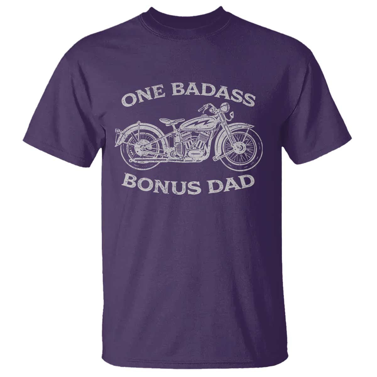 One Badass Bonus Dad T Shirt Funny Stepdad Motorcycle Graphic Mens Biker