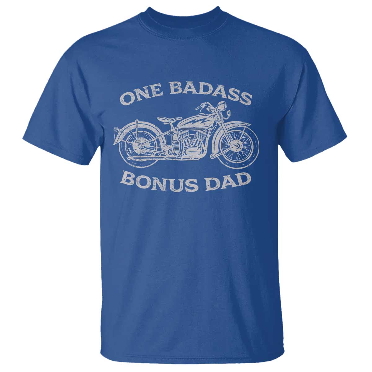 One Badass Bonus Dad T Shirt Funny Stepdad Motorcycle Graphic Mens Biker