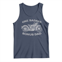One Badass Bonus Dad Tank Top Funny Stepdad Motorcycle Graphic Mens Biker