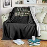 One Badass Bonus Dad Throw Blanket Funny Stepdad Camo American Flag