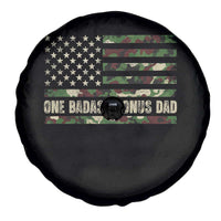 One Badass Bonus Dad Spare Tire Cover Funny Stepdad Camo American Flag