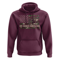 One Badass Bonus Dad Hoodie Funny Stepdad Camo American Flag