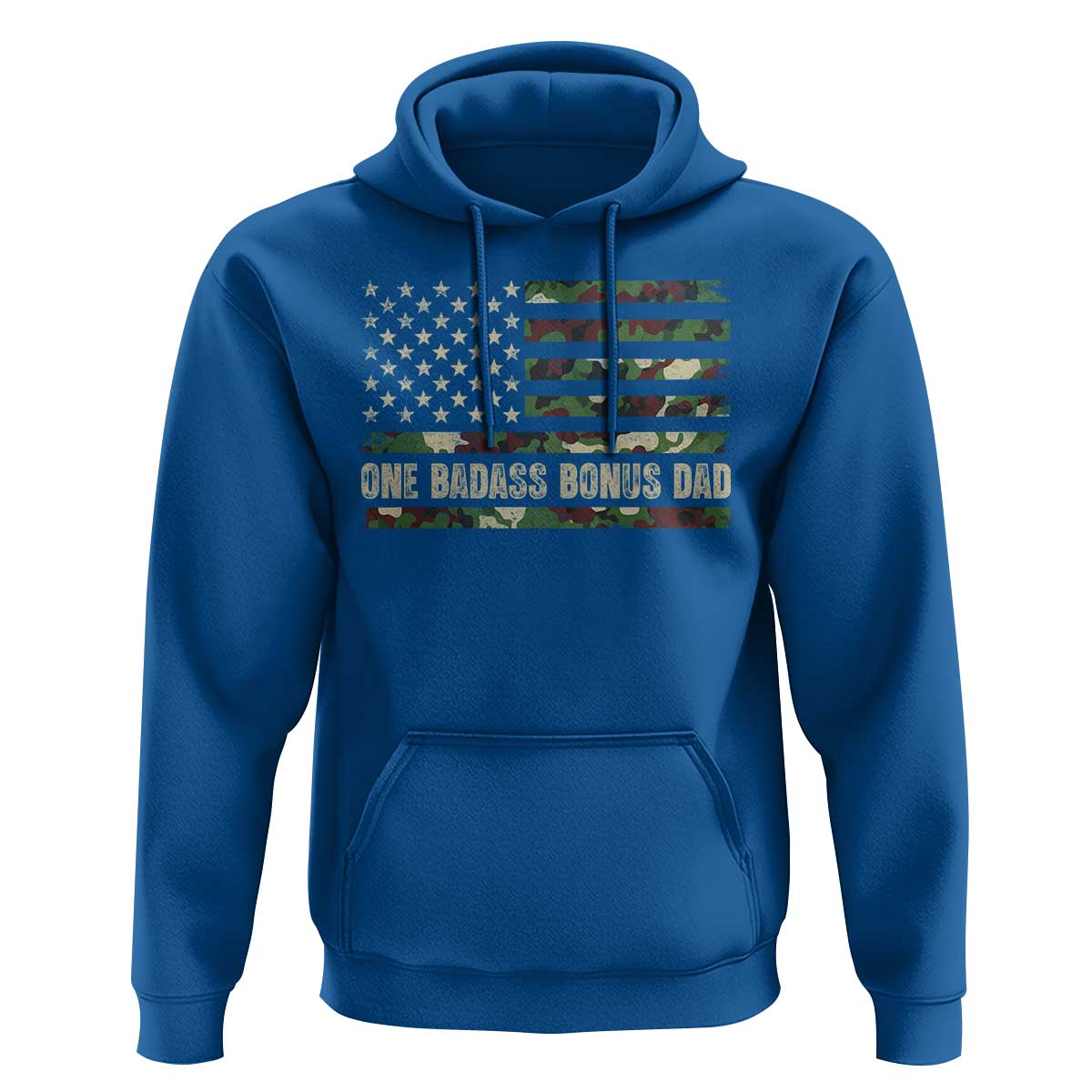 One Badass Bonus Dad Hoodie Funny Stepdad Camo American Flag