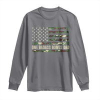 One Badass Bonus Dad Long Sleeve Shirt Funny Stepdad Camo American Flag
