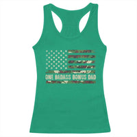 One Badass Bonus Dad Racerback Tank Top Funny Stepdad Camo American Flag