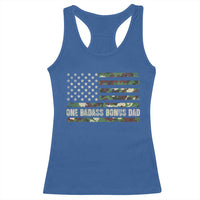 One Badass Bonus Dad Racerback Tank Top Funny Stepdad Camo American Flag