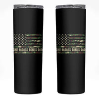 One Badass Bonus Dad Skinny Tumbler Funny Stepdad Camo American Flag