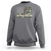 One Badass Bonus Dad Sweatshirt Funny Stepdad Camo American Flag