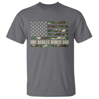 One Badass Bonus Dad T Shirt Funny Stepdad Camo American Flag