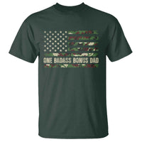 One Badass Bonus Dad T Shirt Funny Stepdad Camo American Flag