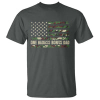 One Badass Bonus Dad T Shirt Funny Stepdad Camo American Flag