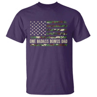 One Badass Bonus Dad T Shirt Funny Stepdad Camo American Flag