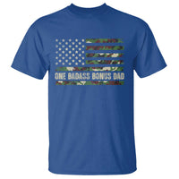 One Badass Bonus Dad T Shirt Funny Stepdad Camo American Flag