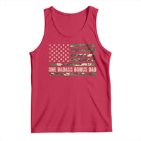 One Badass Bonus Dad Tank Top Funny Stepdad Camo American Flag